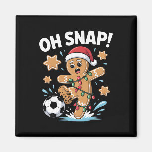 Oh Snap Gingerbread Man Christmas Soccer Pajamas A Magnet