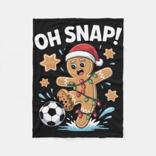 Oh Snap Gingerbread Man Christmas Soccer Pyjamas A Fleece Blanket