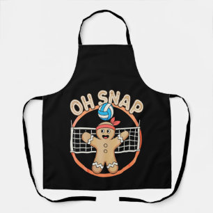 Oh Snap Gingerbread Man Christmas Volleyball Xmas Apron