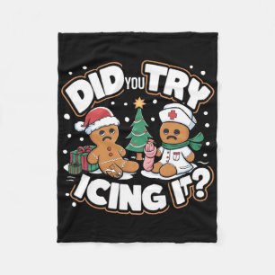 Oh Snap Gingerbread Man Cookie Did You Try Icing I Fleece Blanket