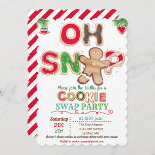 Oh Snap Gingerbread Man Cookie Exchange Invitation