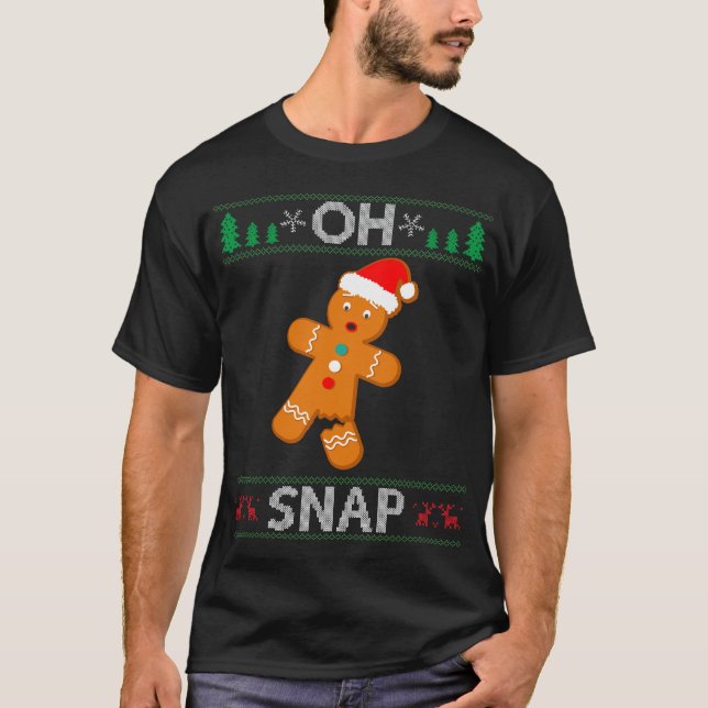 Oh Snap! Gingerbread Man Cookie Ugly Sweater Snap (Front)