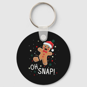 Oh Snap Gingerbread Man Cute Christmas Cookie King Key Ring