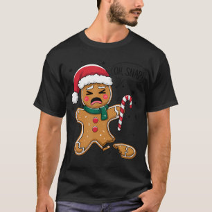 Oh Snap Gingerbread Man Cute Christmas Cookie T-Shirt