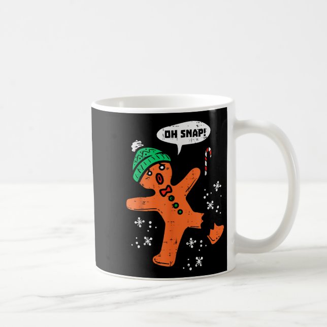 Oh Snap Gingerbread Man Funny Christmas Xmas Men W Coffee Mug (Right)