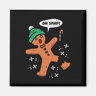 Oh Snap Gingerbread Man Funny Christmas Xmas Men W Magnet
