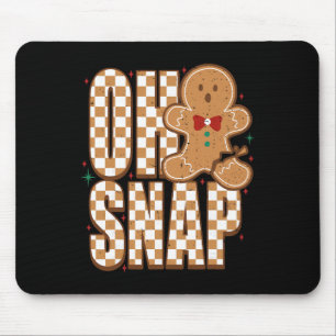 Oh Snap Gingerbread Man Funny Christmas Xmas Men W Mouse Pad