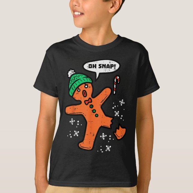 Oh Snap Gingerbread Man Funny Christmas Xmas Men W T-Shirt (Front)