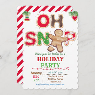 Oh Snap Gingerbread Man Holiday Party Invitation