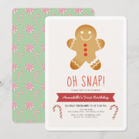 Oh Snap Gingerbread Man Kids Birthday