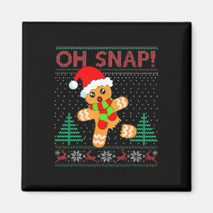 Oh Snap Gingerbread Man Merry Christmas Xmas Pajam Magnet