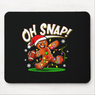 Oh Snap Gingerbread Man Santa Football Funny Chris Mouse Pad