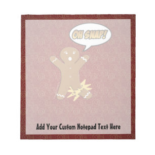 Oh Snap, Gingerbread Man with Broken Leg Notepad