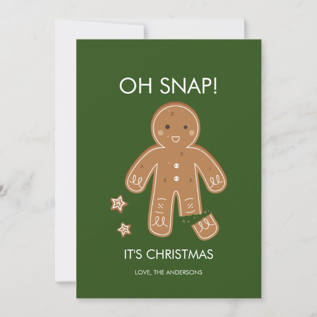 Oh Snap Gingerbread Men Holiday Card (Front)