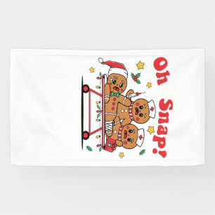 Oh Snap Gingerbread School Nurse Christmas Classic Banner