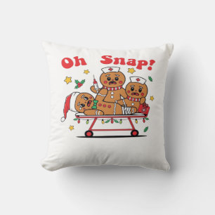 Oh Snap Gingerbread School Nurse Christmas Classic Cushion