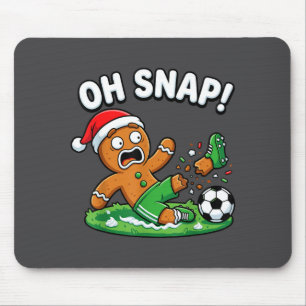 Oh Snap Gingerbread Soccer Kick Funny Mouse Pad