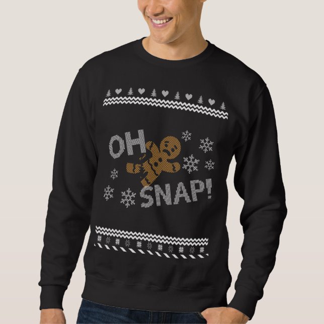 Oh Snap Gingerbread Ugly Christmas Sweater Christm (Front)