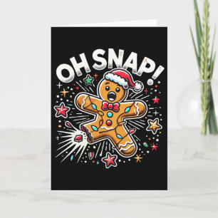 Oh Snap Gingerbreadman Cheerleader Christmas Cheer Card