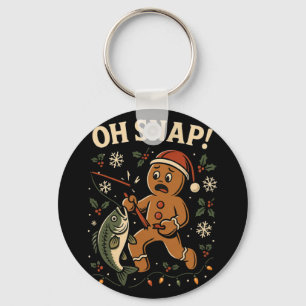 Oh Snap Gingerbreadman Christmas Fishing Key Ring