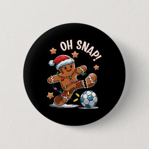 Oh Snap Gingerbreadman Christmas Soccer 1 6 Cm Round Badge