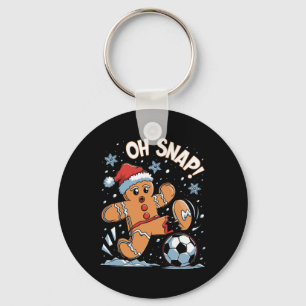 Oh Snap Gingerbreadman Christmas Soccer 1 Key Ring