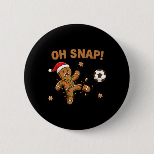 Oh Snap Gingerbreadman Christmas Soccer 6 Cm Round Badge