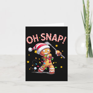 Oh Snap Gingerbreadman Golfer Golf Christmas Golfi Card