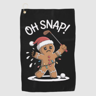Oh Snap Gingerbreadman Golfer Golf Christmas Xmas Golf Towel