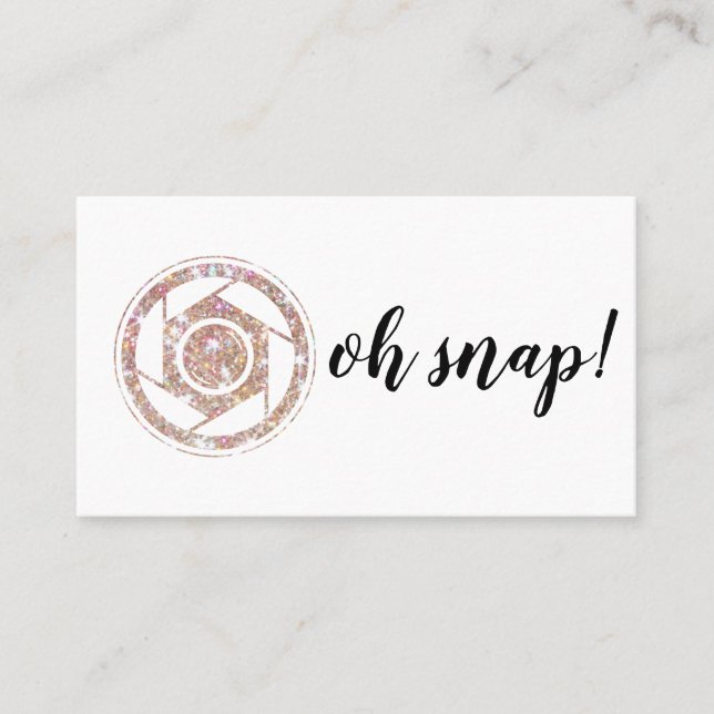 Oh Snap! Glitter Photographer Business Card (Front)