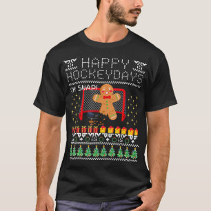 Oh Snap Hockey Gingerbread Keeper - Ugly Christmas T-Shirt