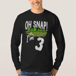 Oh Snap I’m 3 Alligator Crocodile 3rd Birthday Gat T-Shirt