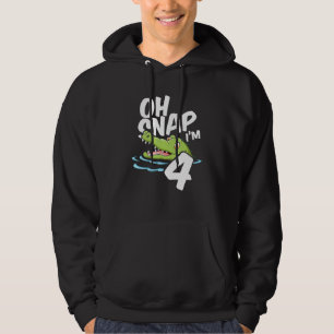 Oh Snap I’m 4 Alligator Crocodile 4th Birthday Gat Hoodie