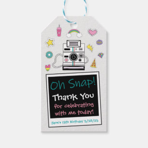 Oh Snap! Instant Film Camera Birthday Party Gift T Tags