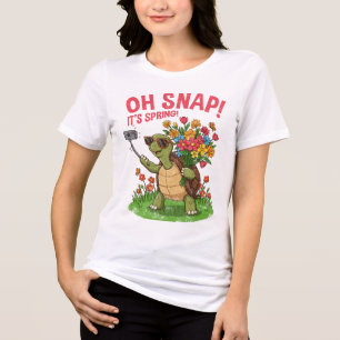 Oh Snap! It’s Spring! – Cute Turtle Selfie Tri-Blend Shirt