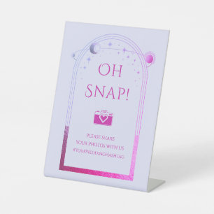 Oh Snap Mystical Lavender Pink Sun Moon Wedding Pedestal Sign