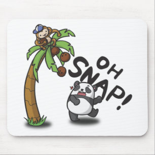 Oh Snap Panda & Monkey Mouse Pad