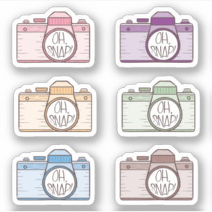 Oh Snap! Pastel Cameras Stickers