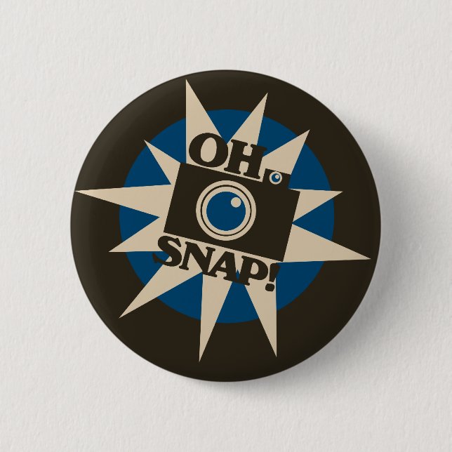 Oh Snap Retro Camera 6 Cm Round Badge (Front)