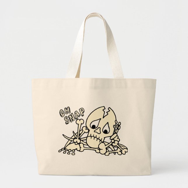 Oh Snap Skeleton Large Tote Bag (Front)
