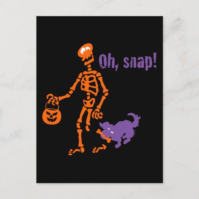 Oh, Snap Skeleton Postcard (Front)