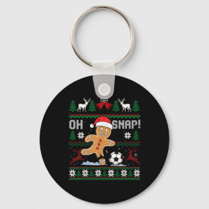 Oh Snap Soccer Gingerbreadman Christmas Ugly Xmas Key Ring