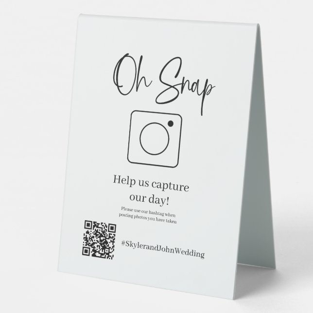 Oh Snap Table Top Sign (Back)