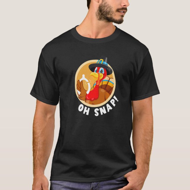 Oh Snap Thanksgiving  Turkey Wishbone For Kids Boy T-Shirt (Front)