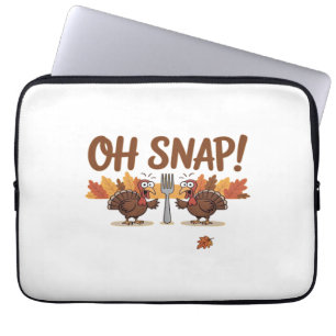 Oh Snap Turkey Day Funny Night Of Thanksgiving Ess Laptop Sleeve