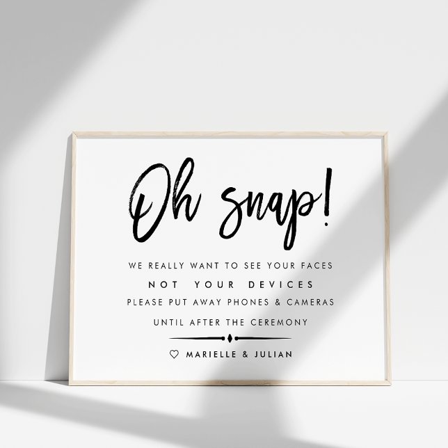 Oh Snap | Unplugged Ceremony Wedding Poster 2 (Creator Uploaded)