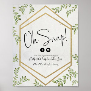 Oh Snap Wedding Hashtag Poster