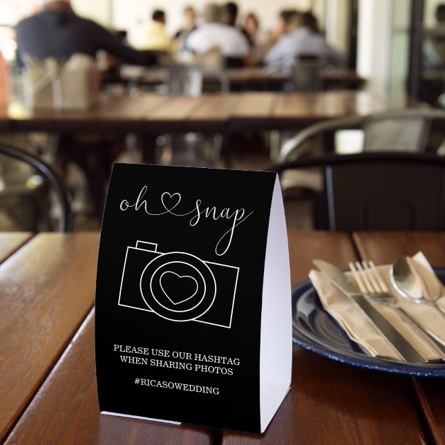Oh Snap Wedding Photo Hashtag Personalized (Insitu(Restaurant))