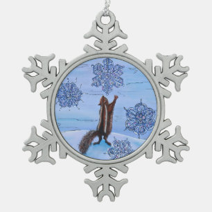 "Oh...So Close" Snowflake Pewter Christmas Ornament