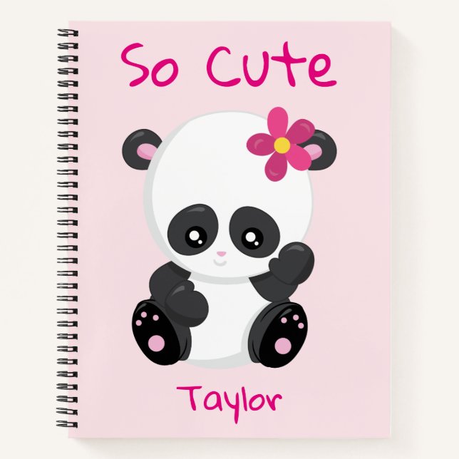 Oh So Cute Panda Bear Notebook (Front)